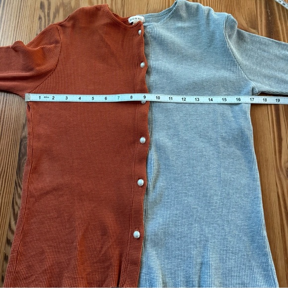 DONNI. Duo Thermal Cardigan in Rust/Heather - Picture 8 of 9